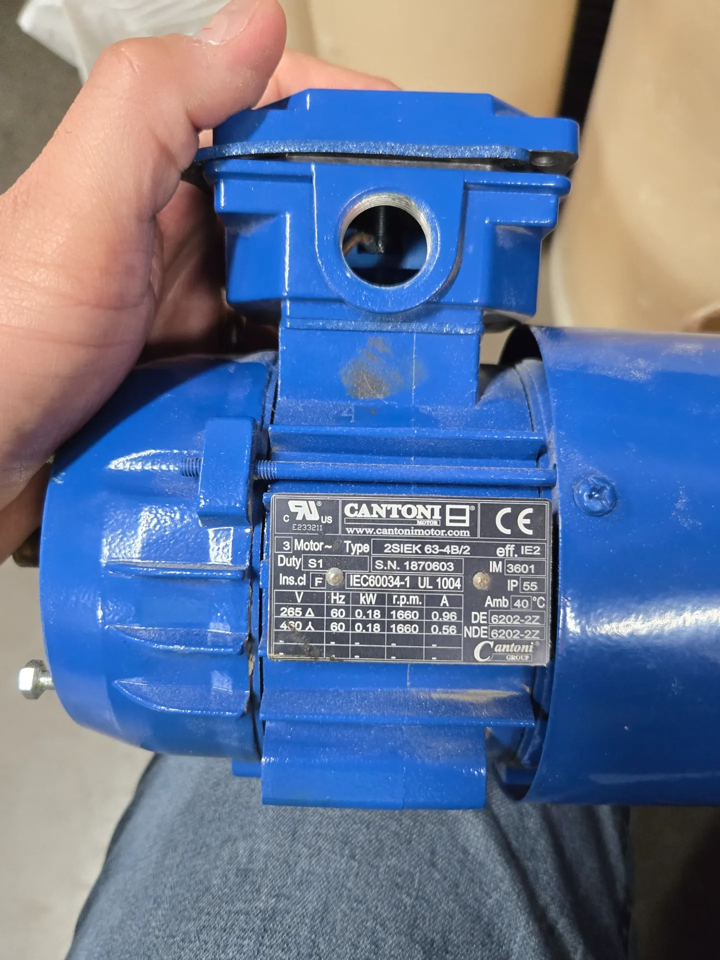 [40MCM-3-.25-18] Three-Phase Electric Motor Elektrim 40MCM-3-.25-18, 230/460V SLg 63-4B2 0.25HP 1800RPM B34